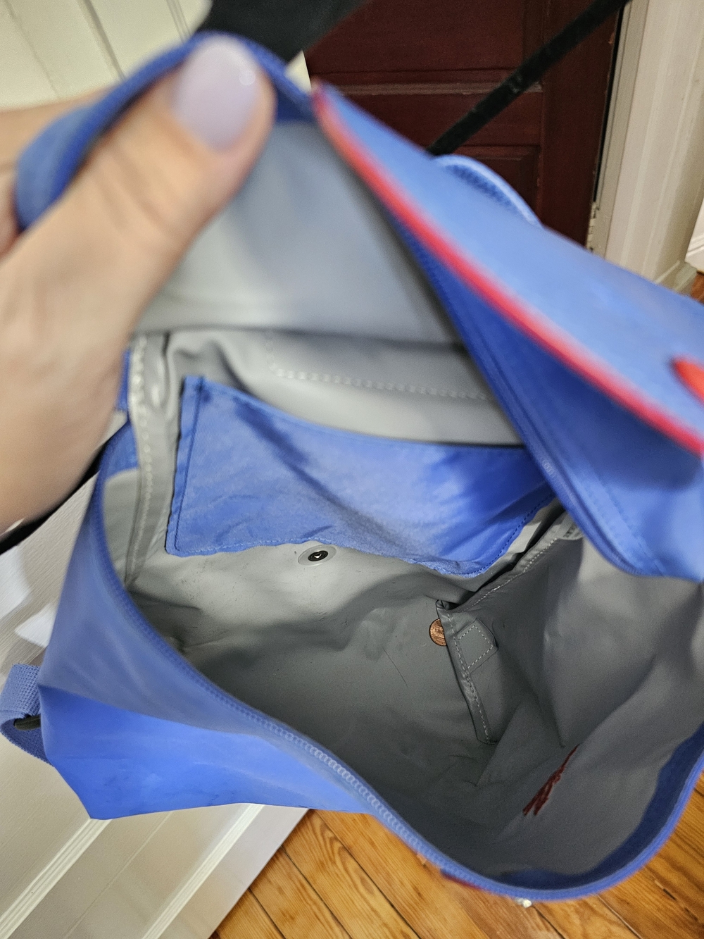 As-is Blue Le Pliage Nylon Backpack - Longchamp - Picture 2 of 7